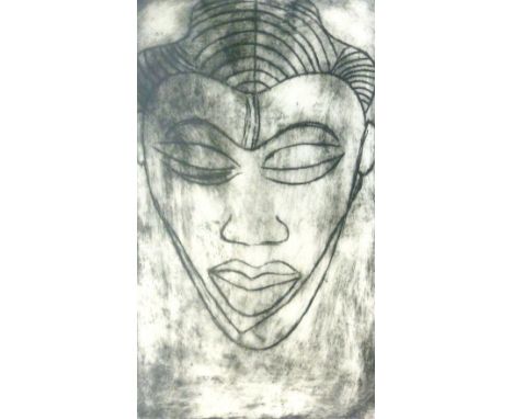 'Myself',
a study of a tribal head,
signed in pencil and dated '97,
silkscreen print,
50 x 30 cm
 CONDITION REPORT: Dimension