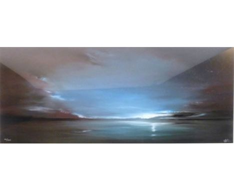 Richard Rowan (b. 1974),
'Unchartered Waters',
signed and numbered 66/150
silkscreen on glass,
32 x 66 cm (image)
