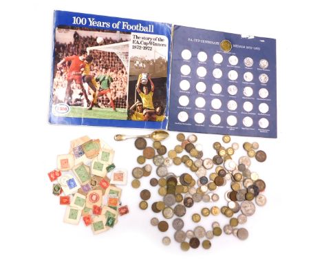 William IV and later silver and copper coinage, including a William IV crown, two shillings, florins, sixpences, foreign coin