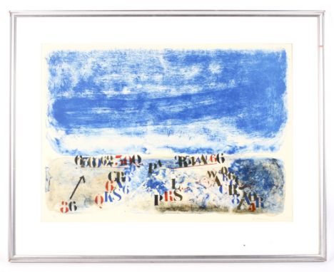 A 20th century limited edition abstract print, indistinctly signed and numbered 21/80, 73cm x 52cm, framed and glazed