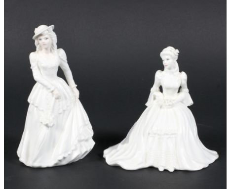 Two limited edition Coalport ceramic figures 'Lambourne Ladies', one being Caroline, the other Alice, largest H14cm 