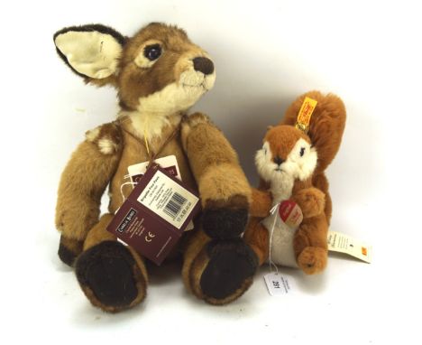 Charlie Bears 'Brigadier Four Paws' CB641505, by Isabelle Lee, and a Steiff red squirrel, both with tags