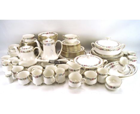 An extensive Paragon part tea, coffee and dinner service in the 'Belinda' pattern, including cups, saucers, bowls, platters, 