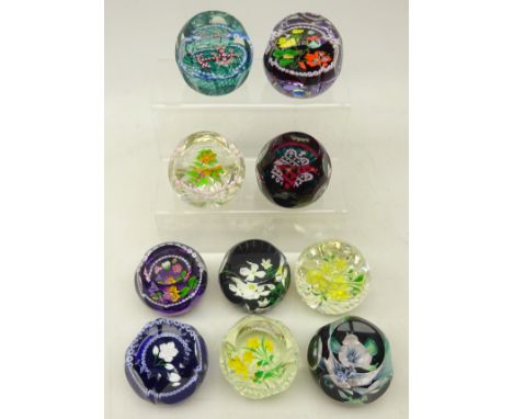 Ten Caithness Commemorative paperweights including Four Nations, Duke of Edinburgh, HRH The Princess Margaret, Queen Mother F