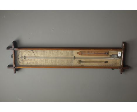 Early 20th century Admiral Fitzroy's barometer with printed register in oak case, H103cm Condition Report Click here for furt