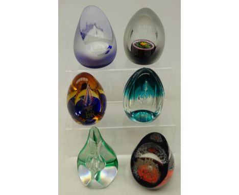 Six Caithness paperweights including Mystic Temple, Glamis Castle, Millennium Flame etc (6) Condition Report Click here for f