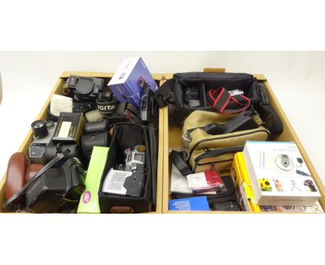 Canon EOS 100 camera, Sigma uc 28-70mm lens, Canon Powershot SX220 HS digital camera with box, Fujufilm digital camera, Canon