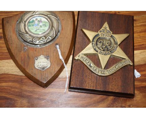 Mounted burnastar association &amp; enamel athletics trophy 