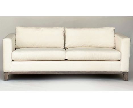 SOFA, oyster fine twill cotton upholstery, 204cm W.