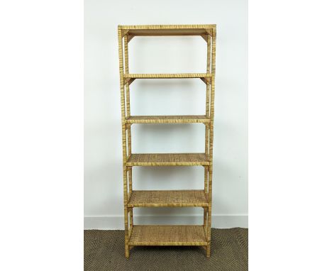 PAOLO MOSCHINO RATTAN SHELF, 62cm x 25cm x 163cm.