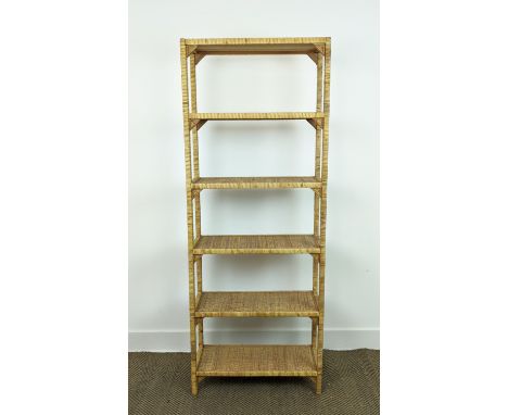 PAOLO MOSCHINO RATTAN SHELF, 62cm x 25cm 163cm.