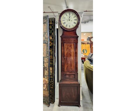 LONGCASE CLOCK, Scottish Regency mahogany, 'Millar, Leith', enamelled dial and eight day movement, 119cm H x 444cm W x 22cm D