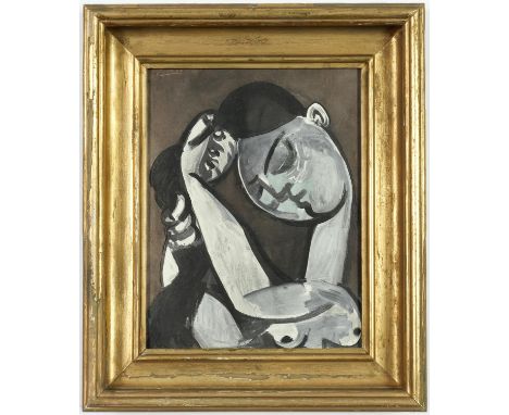 PABLO PICASSO, Femme Se Coffiant, pochoir and lithograph, signed in the plate, printed by Daniel Jacomet 1956, French Montpar