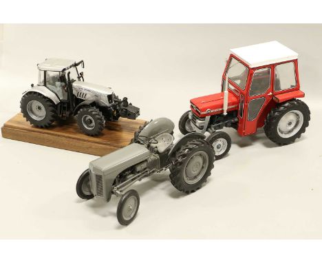 Universal Hobbies Massey Ferguson TEA20 Tractor and Massey Ferguson 135 both 1:16 scale; Ertl Massey Ferguson 7480 in hard pl