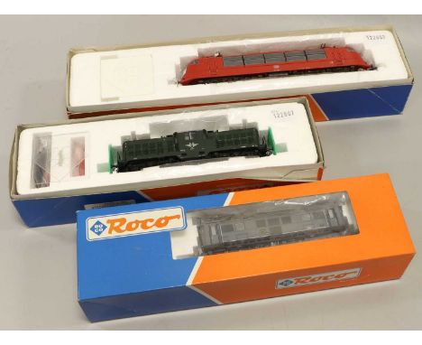 Roco HO Gauge Two Pantograph Locomotives 43619 DB 103231 and 43410 BR E 44 DR together with 43554 OBB 204515 diesel (all E bo