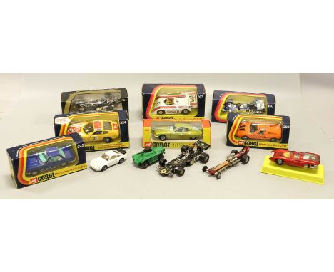 Corgi Various Models In Window Boxes 284 Citroen SM, 365 Ferrari Daytona, 154 Lotus JPS, 150 Team Surtees TS9, 388 Mercedes C