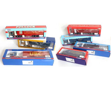 Corgi Commercials CC13603 DAF - Tyson Burridge, CC13231 DAF James Irlan, CC13517 Volvo - N Irvine, CC13228 DAF - Craib, CC131