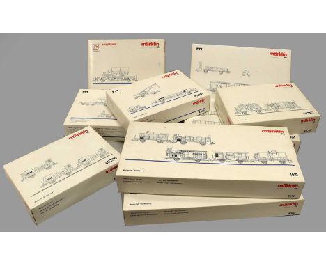 Marklin HO Gauge Wagon Sets 2x4510 Wurttemberg, 46801 Coal hopper, 47901 Track maintenance, 47893 Track laying train, 46943 F