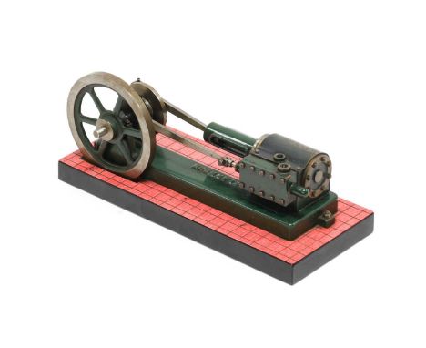 Clarkson Live Steam Stationary Horizontal Engine on tile effect base 10 1/2x4 1/2" 27x12cm