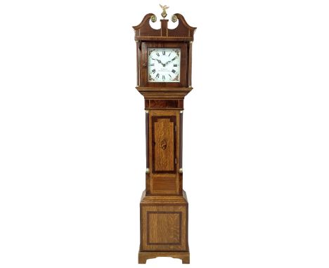 Richard Swaine of Stratford on Avon - 19th century 30-hour oak and mahogany longcase with a painted dial and earlier countwhe