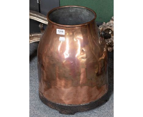 A 19th Century Copper Milk Churn, with swing handle, 40cm high