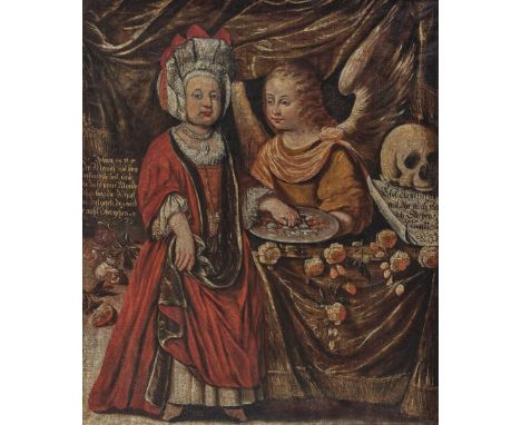 Deutsch18. Jh. Memento MoriM. l. bezeichnet "Der Mensch hat seine bestimmte Zeit (...)" sowie M. r. "Lebet christlich damit i