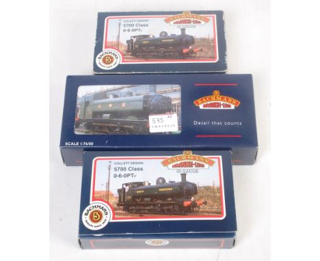 Bachmann Boxed Locomotive Group, 3 examples, to include 31-901A 57XX No.8700 GWR Shirtbutton, 31-900 57XX No.7760 GWR Green T