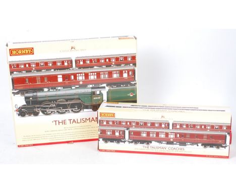 A Hornby R2569 'The Talisman' train pack containing BR green class A3 engine and tender 'Sandwich' and 3 Mk1 maroon coaches, 