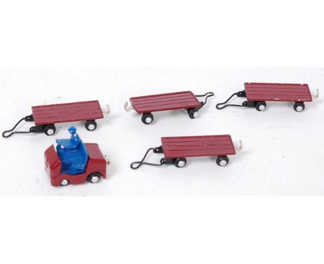 Repro Dublo Dinky toys 076/078 Lansing Bagnall tractor with four trailers (E)