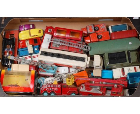 A quantity of mixed playworn and loose diecast vehicles to include Corgi, Dinky and various others, Corgi Toys Batmobile, Cor