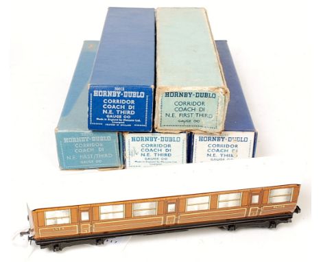 Five H-Dublo D1 NE  teak coaches, all 3rd (E)(BE), another (E)(BE), another grey roof, one side corroded (F)(BE), 1st/3rd (VG