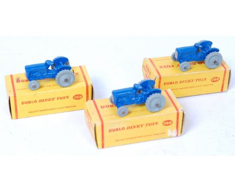 Three Dublo Dinky toys 069 Massey Harris Ferguson tractor (M)(BE)