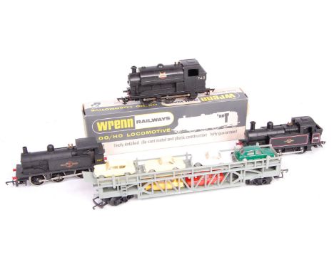Triang 0-6-0 electric saddle tank engine No. 748 (G) Jinty 0-6-0 tank engine (G) a Carwagon with 6 bright wheel Minix cars (G