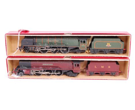 Hornby Dublo LMS maroon 'Duchess of Atholl' engine and tender (F) and a Hornby Dublo BR green 'Duchess of Montrose' (G)