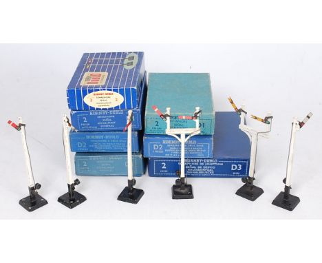H-Dublo manual semaphore signals, 2 each home and distant junction, 5 x double arm, 6 distant, and 7 home single arm