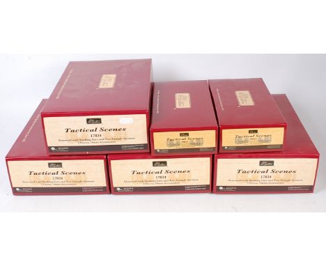 8 various carded Britains tactical scenes and grass display bases, Ref. Nos. to include 4x 17824 stone wall with working gate
