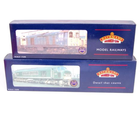 Bachmann Boxed Diesel Locomotive Group, 2 examples, to include 32-027 Class 20 Diesel D8000 BR Green with Indicator Discs, an