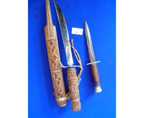 Ethnic Knife and a Sheath Knife (no scabbard) 