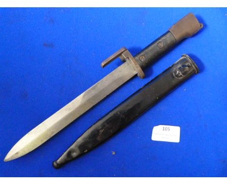 Belgium FN/FAL Bayonet with Matching Serial Number 40348 on Scabbard and Grip (taken during the Falklands war) 