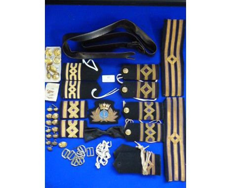 Collection of Navy Rank Insignia, Buttons, Bow Tie, etc. 