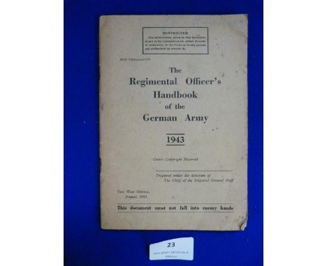 Regimental Officers Handbook of the German Army 1943 (47 Pages) 