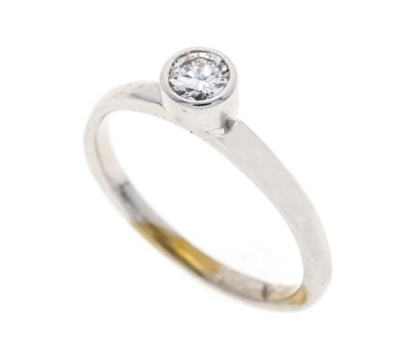 Brillant-Ring WG 585/000 mit einem Brillanten 0,25 ct W/VS-SI, RG 51, 2,4 g