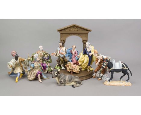 Weihnachtskrippe 'The Vatican Nativity Collection', limitierte Edition der Musei Vaticani, Franklin Mint, Ende 20. Jh., Bisqu