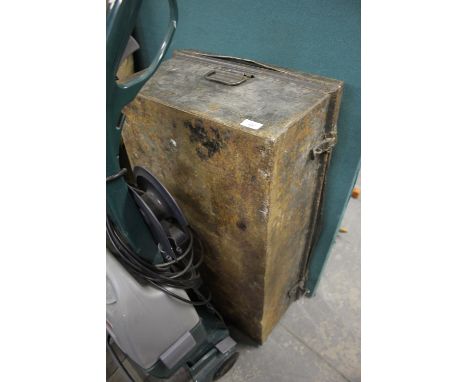Tin trunk and farm tools, farriers tools etc