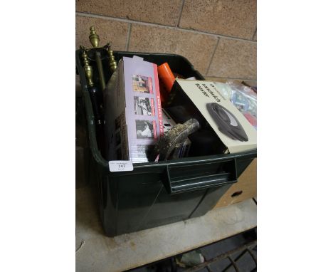 Box of metal wares, tools, etc.