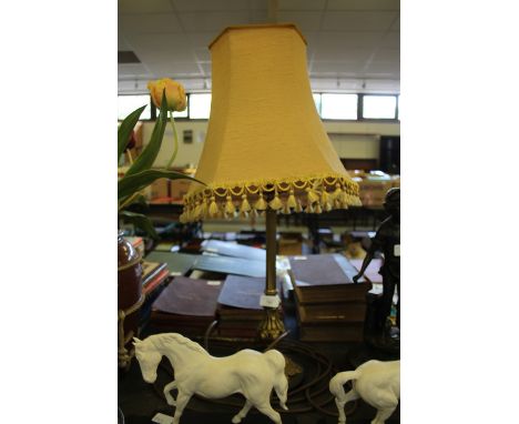 Galle style electric lamp with shade
