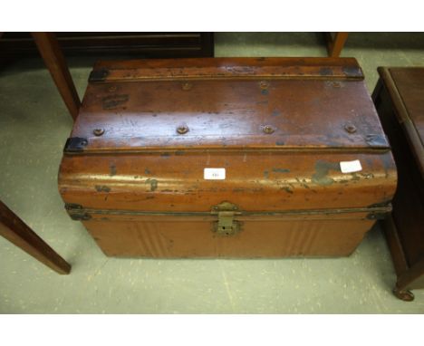 Painted tin trunk