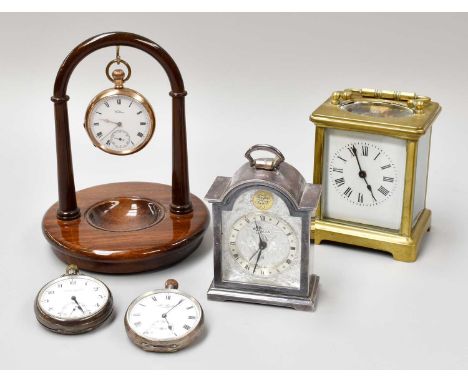 Pocket Watches including a Waltham and one with face M Roche, Cork, together with a Tempus Fugile, Swiss timepiece and a bras