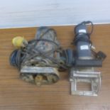 A Bosch Type O 6016174, 110V router and a 240V biscuit jointer tool