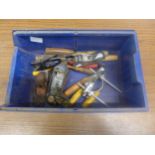 A collection of Stanley miniature planes and small record vice and Marple tools